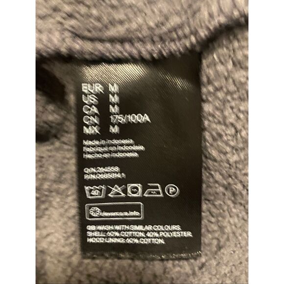 H&M Divided Men’s M Gray Acid Wash Hoodie Sweatshirt roe. Patch Streetwear - Picture 6 of 7